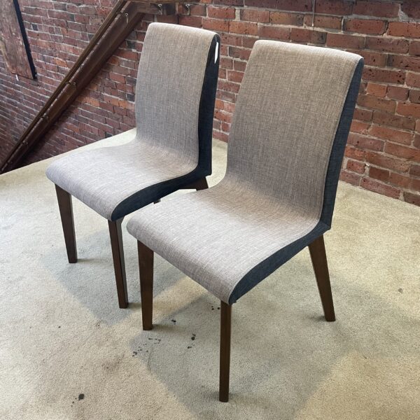 two tone fabric dining chair