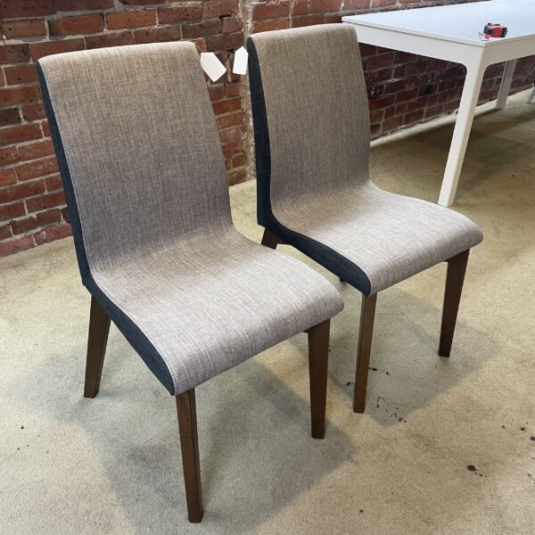 two tone fabric dining chair