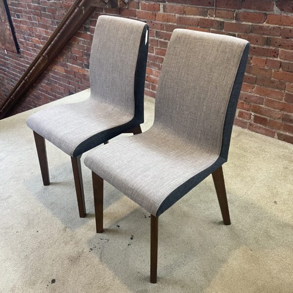 two tone fabric dining chair