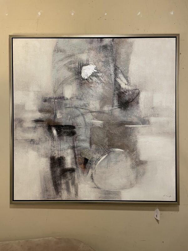 silver crackle abstract art